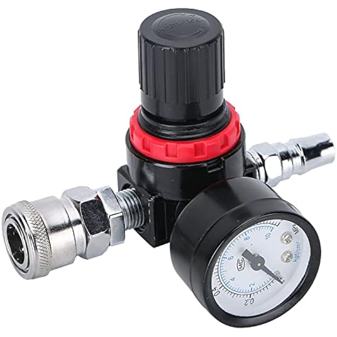 EUJGOOV AIR PRESSURE REGULATOR, METAL CONSTRUCTION, MAINTAINS CONSTANT PRESSURE FOR SPRAY GUNS, SIMPLE INSTALLATION WITH LOCKING ADJUSTMENT FOR AND PROFESSIONALS - Image 4